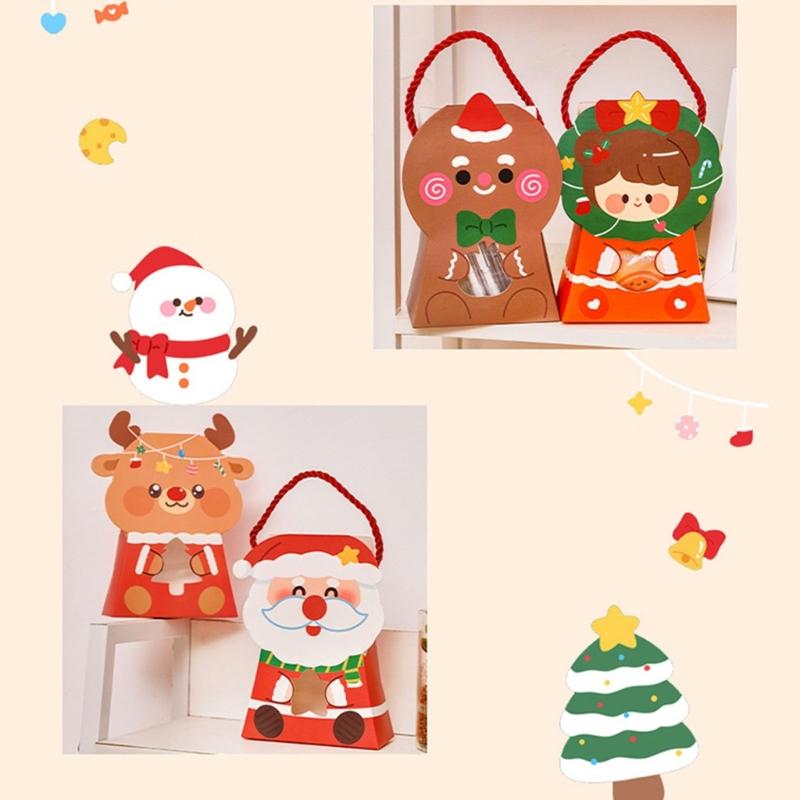 Festive Christmas Gift Boxes 10pcs Chocolate Candy Packaging Bags for Home Decor