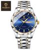 Tycoon Gold Men's Stainless Steel Double Calendar Waterproof Watch