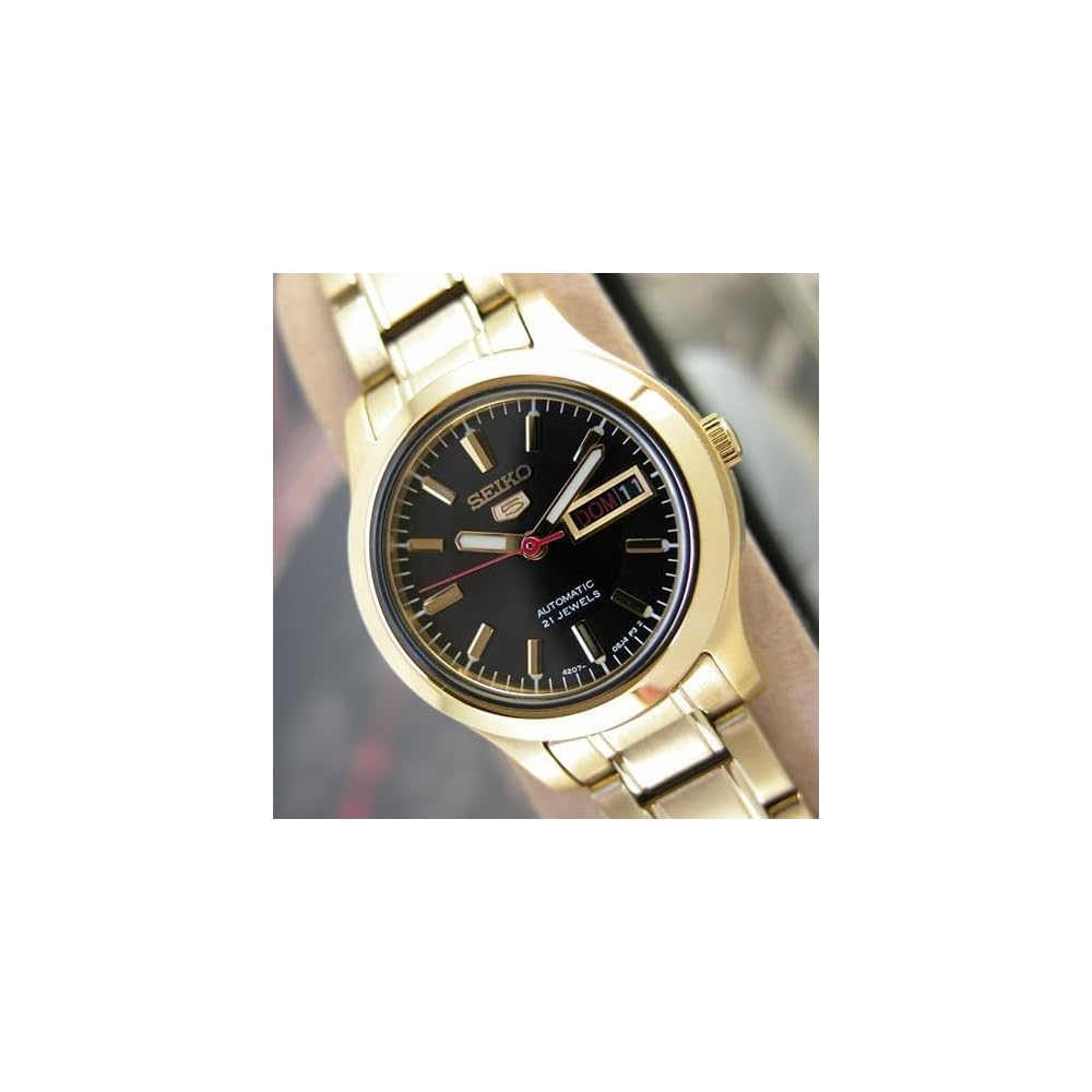 Seiko 5 Women's Watch SYMD96K1 Gold Stainless Steel Analog Timepiece