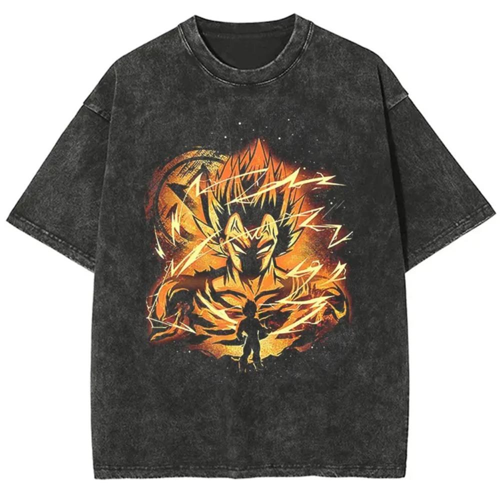 

Vegeta Anime Dragon Ball Harajuku Washed Retro T-Shirt Cotton Men s Street Clothing Oversized Women Short Sleeves Top S