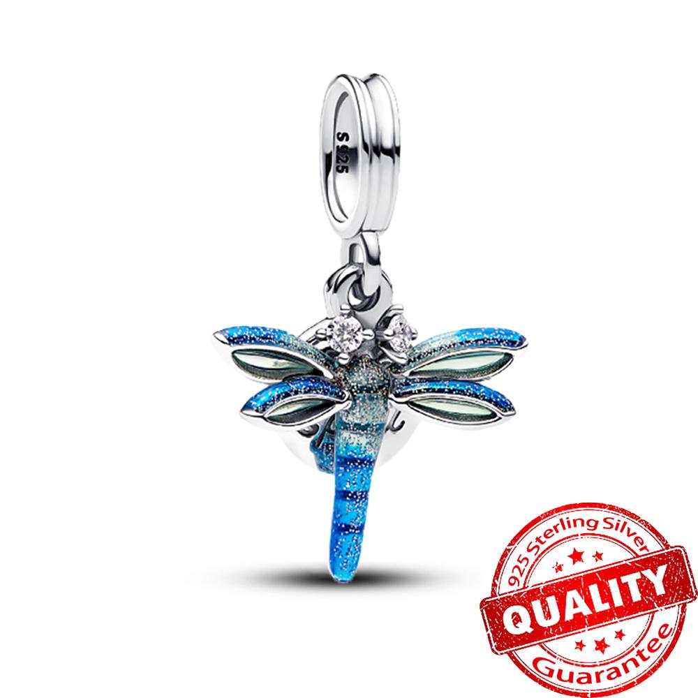 Copper Starfish Beads & Butterfly & Dragonfly Dangle Charm Fit Snake Bracelet Boutique Necklace Blue Pendant Gift
