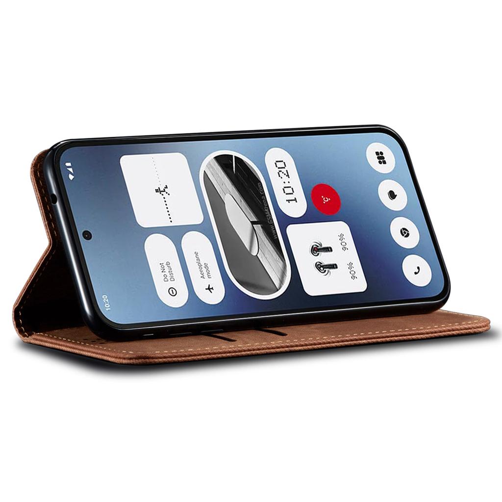 For Nothing CMF Phone 1 Case Jeans Cloth Texture Anti-Scratch Leather Stand Phone Cover