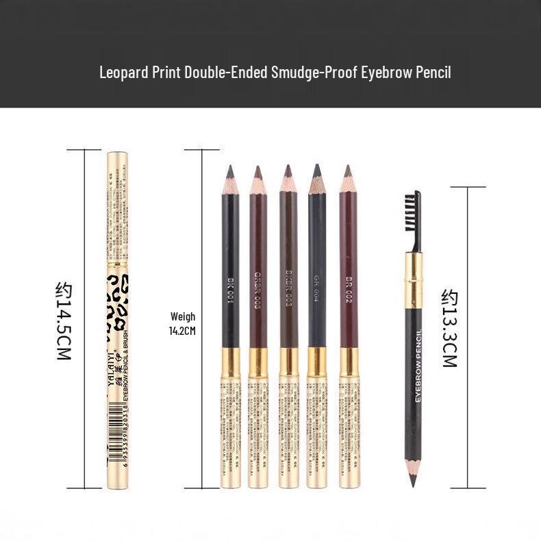 Dazzling Color Double-Ended Eyebrow Pencil with Brush - Sweatproof & Smudgeproof