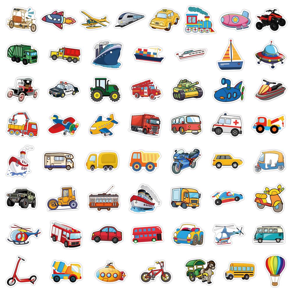 110 Toy Car & Cartoon Graffiti Stickers for Suitcases, Water Bottles & Scooters