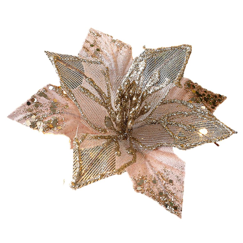 Julblomma Tyg+Plastblomma Diameter 18cm