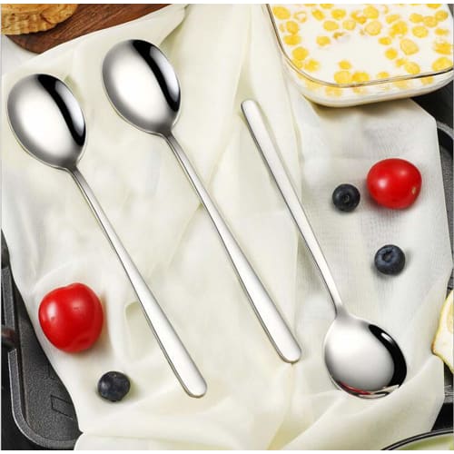 YFWOOD 5dílná sada nerezových jídelních lžic, 20,8 cm, korejský styl, dlouhé, vhodné do myčky, ideální na bibimbap, polévku, kari, ramen, salát a oběd