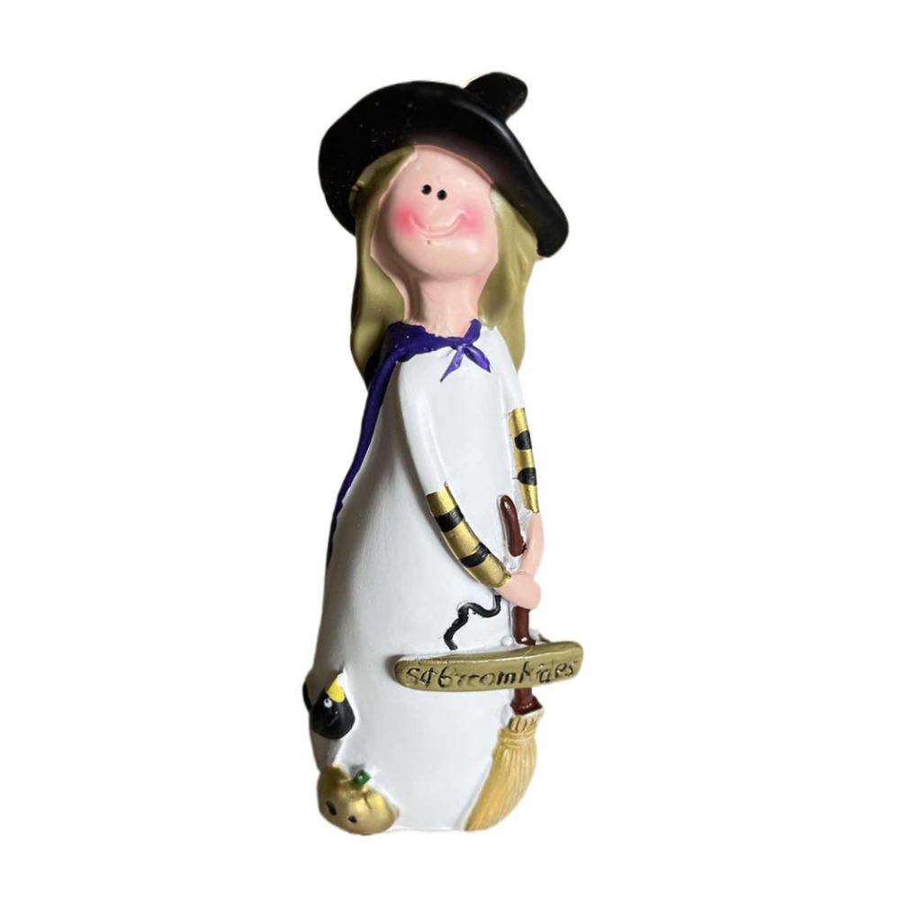 Exquisite Halloween Witch Figurines Cartoon Witch Ghost Ornaments Resin Witch Statue Desktop