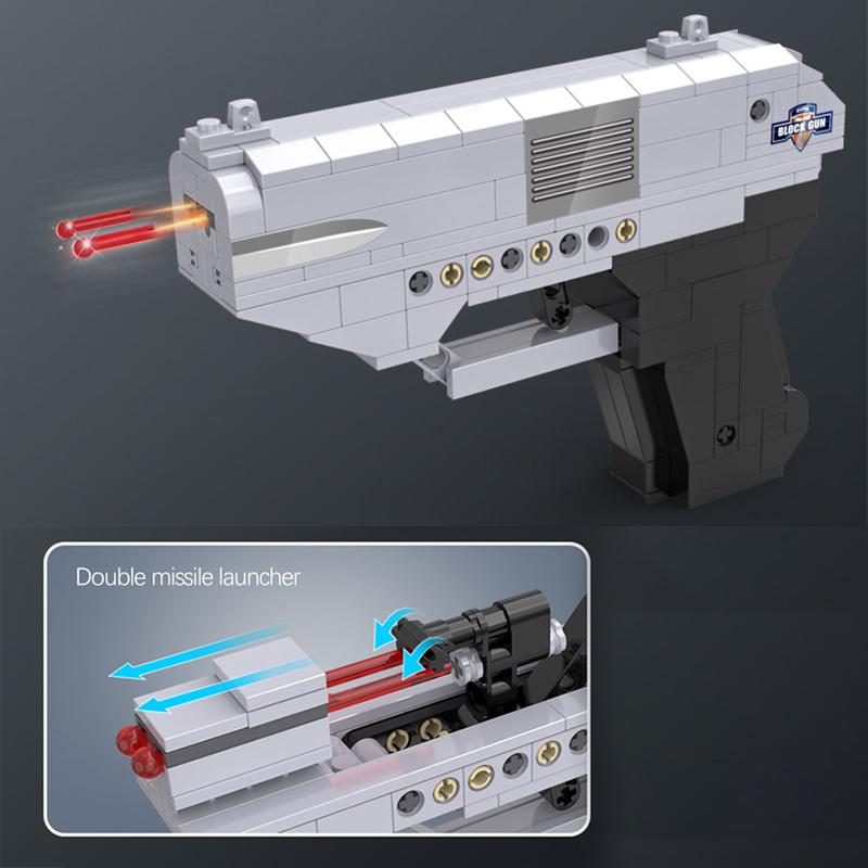 Cada Double-barreled Pistol Technical Gun Military WW2 Weapon Building Blocks City Police SWAT Bricks Gifts Toys for Children