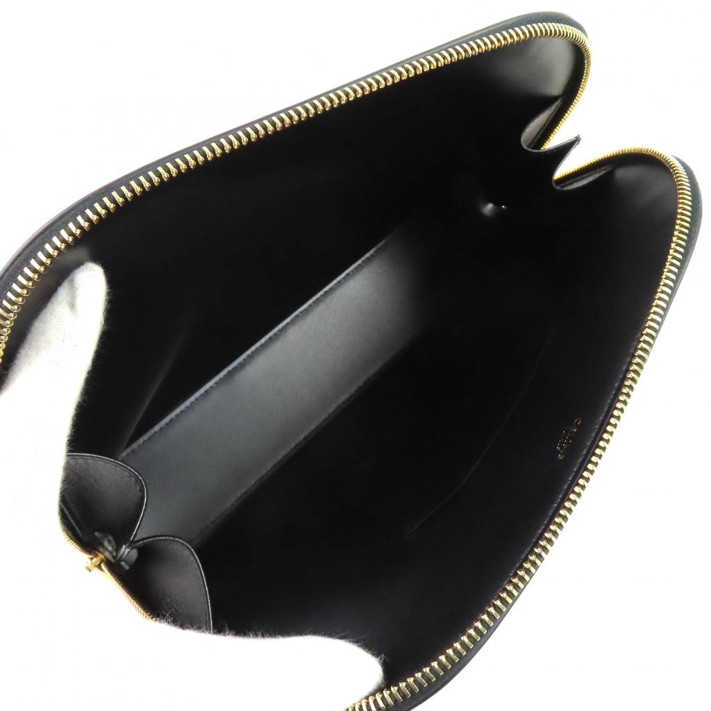 Makellose CELINE Pouch Triomphe mit Reißverschluss rundum aus schwarzem Kalbsleder für Damen 10N073GEZ Gebraucht