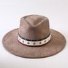 Popular European and American Style Suede Big-brimmed Top Hat, Men's and Women's Classic Fashion Western Cowboy Hat