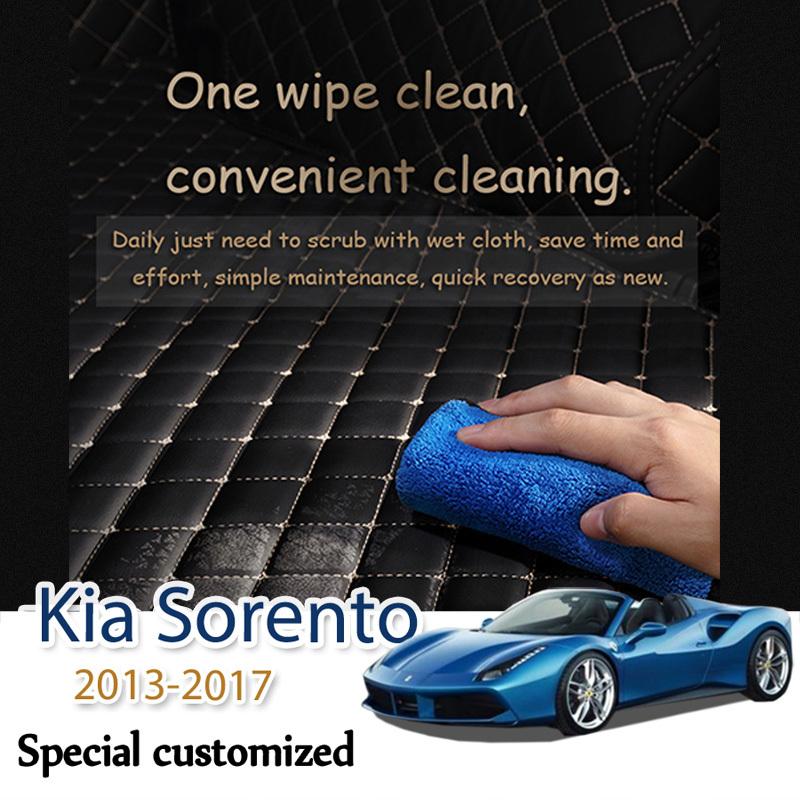 Leather Car Trunk Mat For Kia Sorento 2013-2017 Cargo Liner Accessories Interior Boot