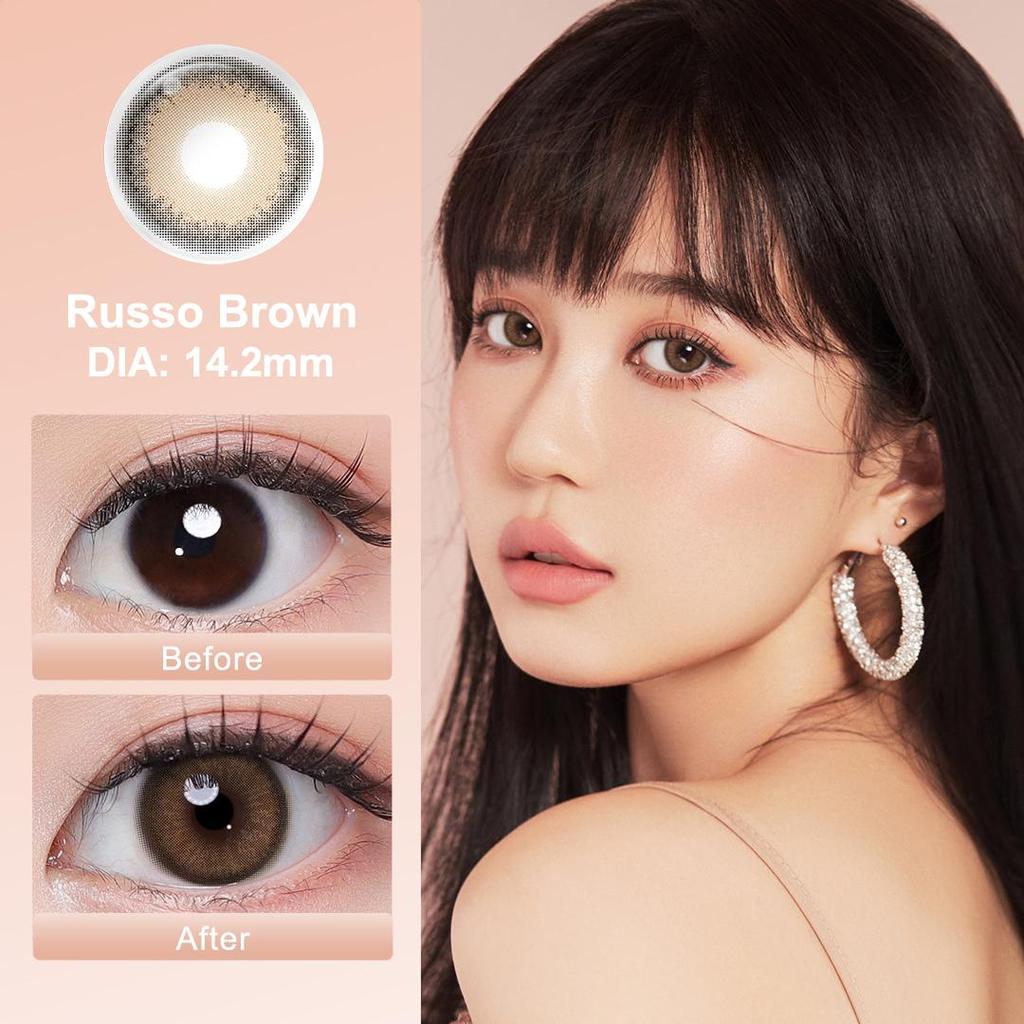 Colored Contact Lense Magister 14.2mm-14.5mm Brown/Gray Natural Contact Lenses 1 Pair Fashion Lenses