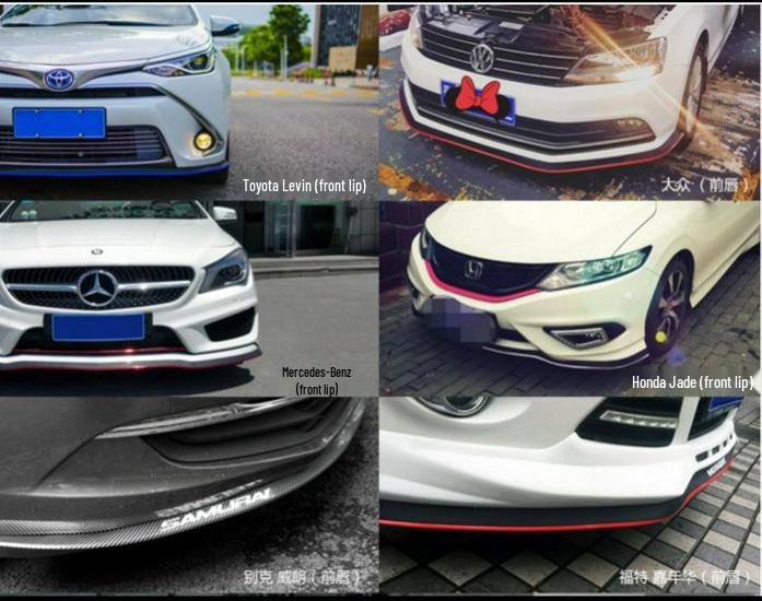 Universal Carbon Fiber Pattern Front Lip Rubber Strip – Anti-Collision Car Modification