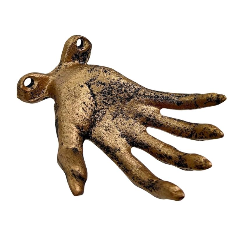 Gothic Witch Hand Sculpture Resin Wall Hook For Scary Decors With Antiqued Distressed Finish For Hanging Key Jewelry