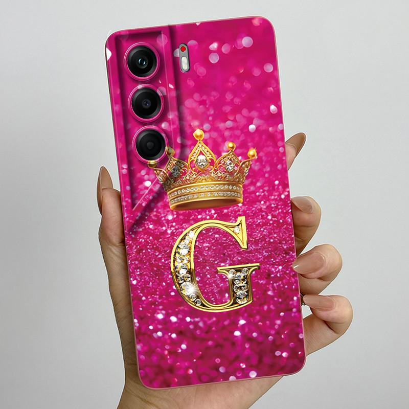 For Tecno Camon 40 Pro 4G 5G CM6 CM7 Case Crown Letter Silicone Soft Phone Cases For Tecno Camon40 Camera Protection Back Cover