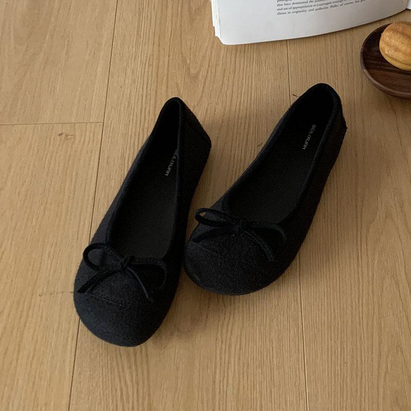 

Fashion Luxury Female Butterfly-Knot Footwear Flock Ladies Flats With Shoes Shallow Fashion Round Toe Women Flats Slip On Shoes 35 чёрный