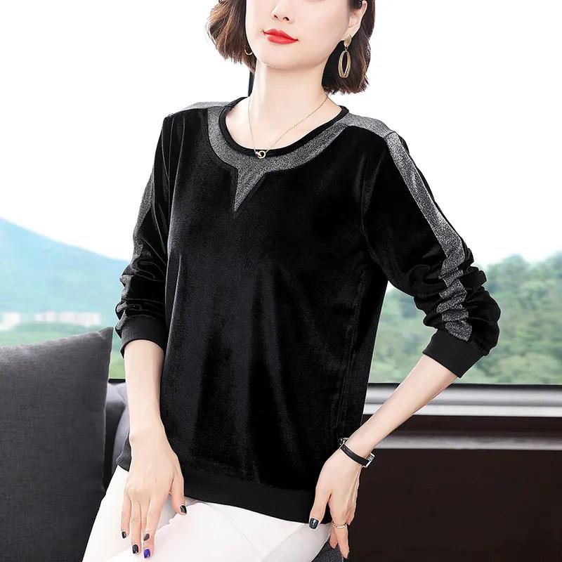 Sweatshirt for Women Autumn Winter Oversized Round Neck Cotton Long Sleeved Shirt Loose Casual Pullover Sweatshirt