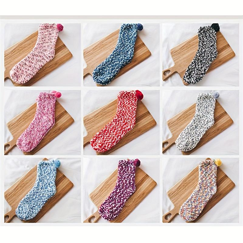 

5 Pairs of Cake Socks-Christmas &winter Themed,Soft Coral Fleece,Warm&Cozy, Assorted Colors-Perfect for Sleeping,christmas socks as shown