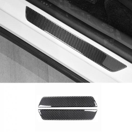 2Pcs Carbon Fiber Rear Door Sill Welcome Step Cover For Tesla Model 3 Y 2017-22