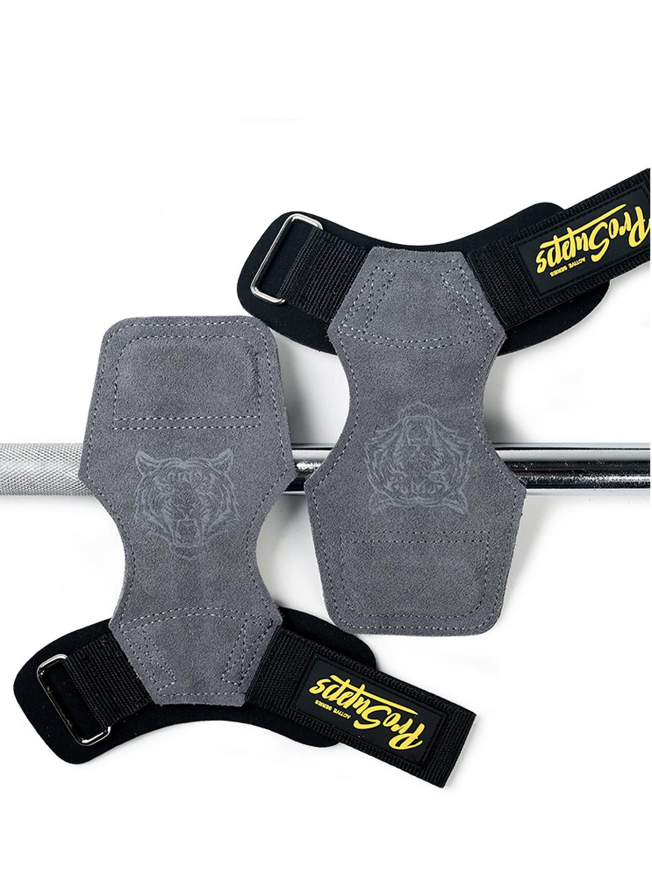 

1Pair Cowhide Gym Gloves Grips Anti-Skid Weight Power Belt Lifting Pads Deadlift Workout Fitness Palm Protection Training Guards