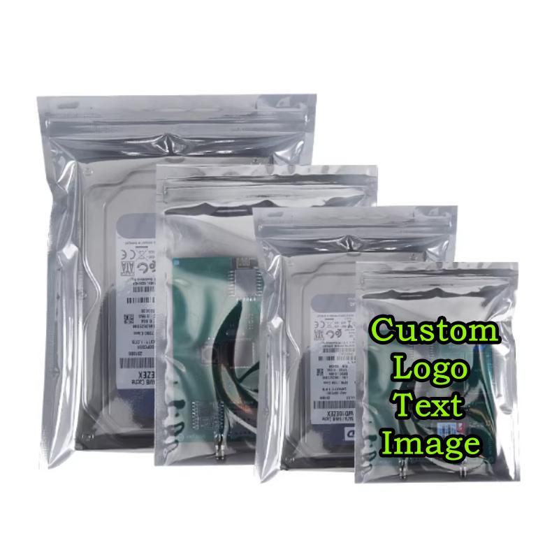 200PCS Anti Static Shielding Ziplock Bag DIY ESD Anti-static Instrument Chip Electronic Accessories Battery USB Logo Pouches