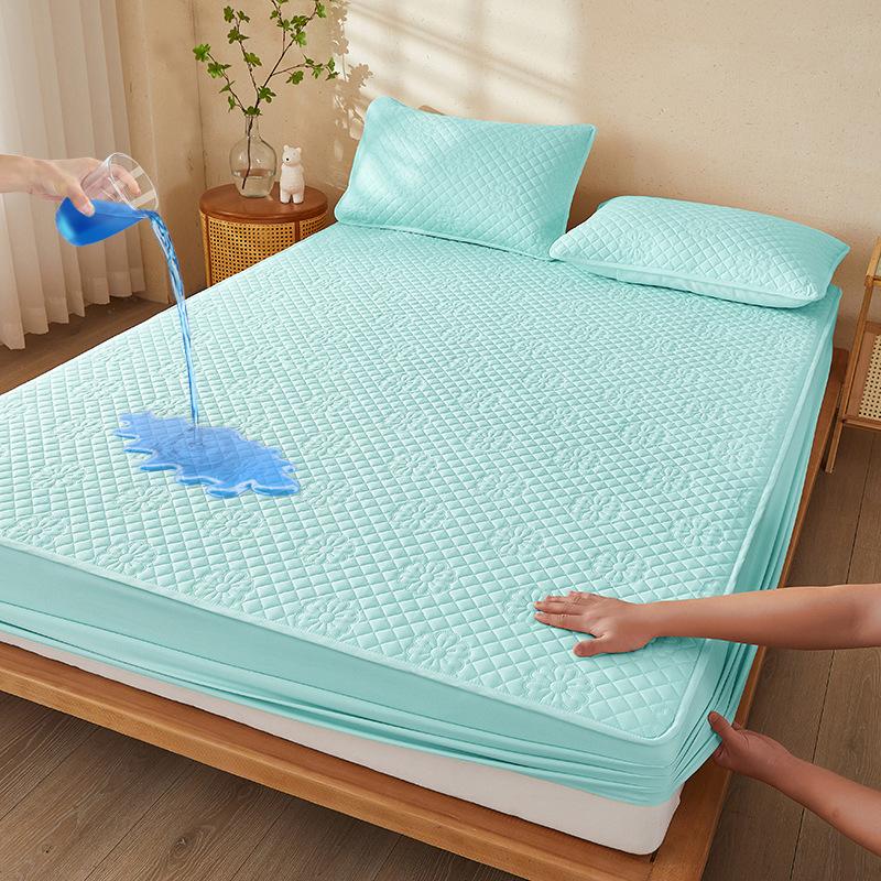 Water Wash Cotton Quilted Waterproof Bedspread Mattress Protector Non Slip Urine Pad Dustproof Bed Cover 3 Piece Set