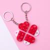 Love Heart Building Blocks Keychain – Creative DIY Gift for Couples and Best Friends