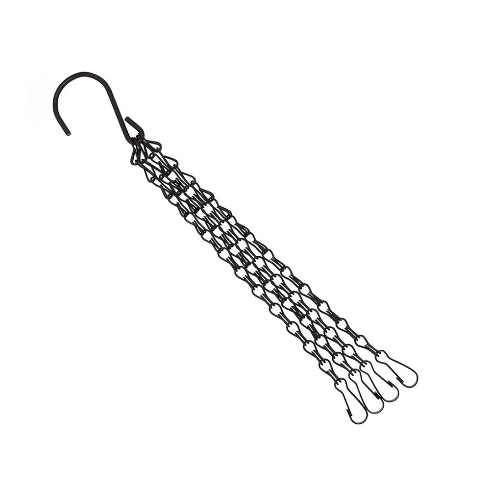 14" Hanging Basket Black/Silver Hanging Chain Replacement Plant Hangers 4 Strand Replacement Chains