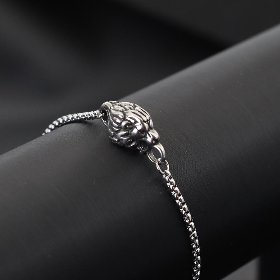 

Hiphop Rock Men Bracelet With Stainless Steel Sliding Cuban Chain Braclet Viking King Lion Anchor Braslet Pulseria Homme Joias