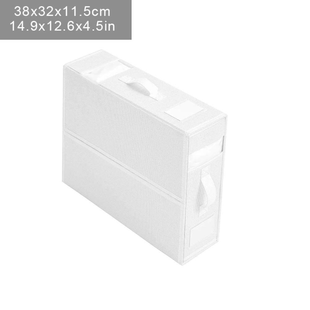 Bed Sheet Set Storage Box with Handle Fabric Visual Window Zipper Divider Blanket Sorting Box Large Capacity Bedding Storage Box