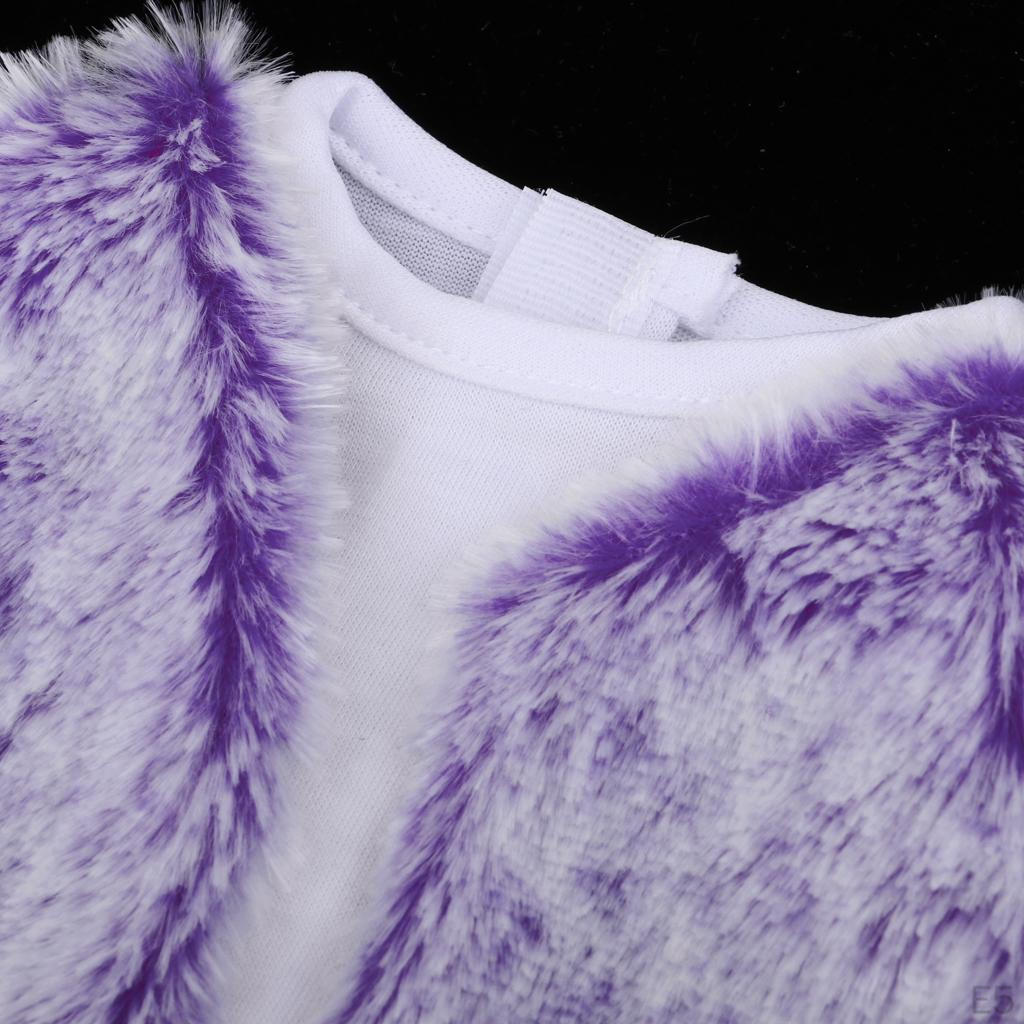 Zestaw Ubrań dla Lalki Dziewczynki 18 cali Pluszowy Top i Dżinsowa Minispódniczka Dla