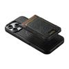 SUTENI H17 For iPhone 16 Pro Magnetic Case Cross Texture Leather Phone Back Cover with Detachable Card Bag
