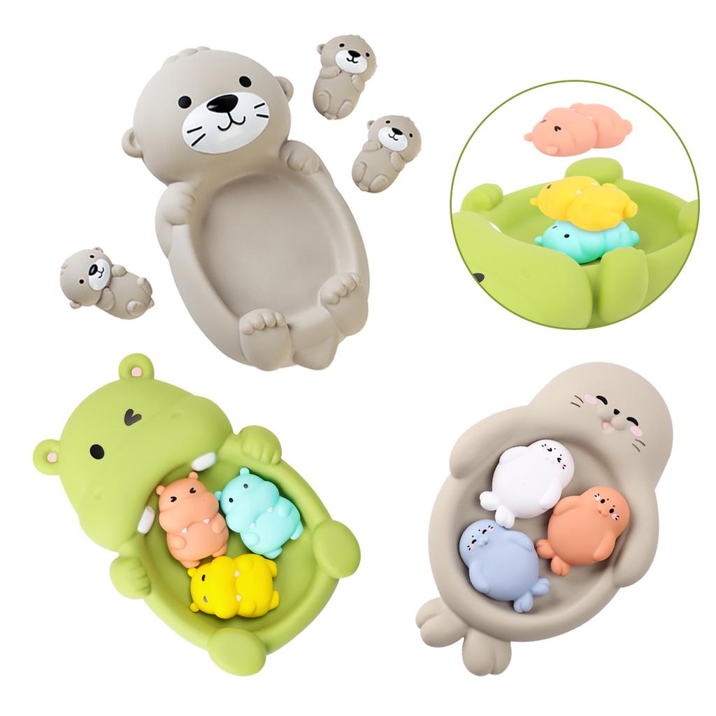 Non-Toxic 4 Pcs Baby Bathroom Floating Animal Sea Lion Hippopotamus Water Children Summer Swimming Pool Bath Toys For Gifts