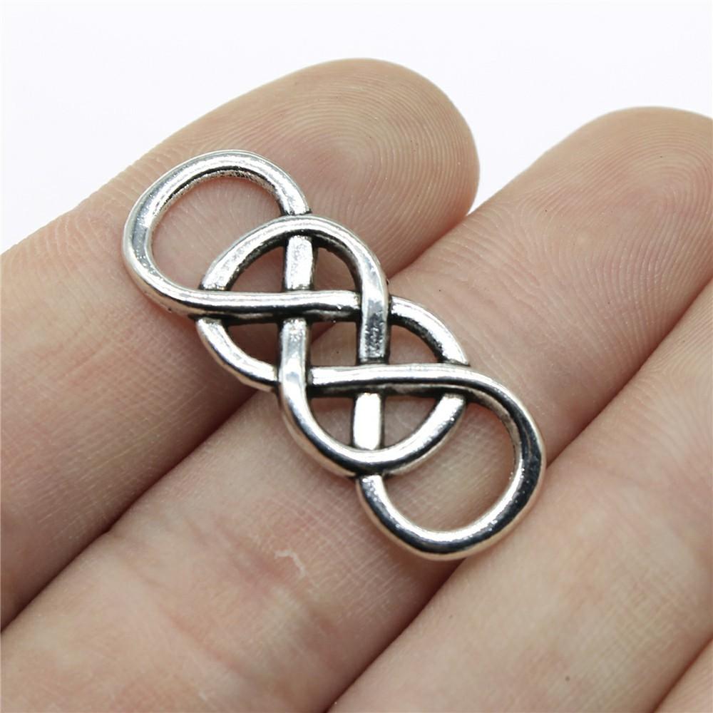 10pcs Charms Infinity Symbol Antique Silver Color Plated For DIY Jewelry Making Infinity Connector Charms