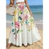 Ladies Floral Print Maxi Skirt, Perfect for Beach, Vacation, Garden, and Casual Outings, Lightweight and Flowy
