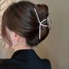 Silver Metal Geometric Shark Hair Clip for Thick Hair