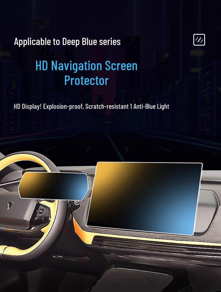 Deep Blue SL03 Screen Protector: Tempered Film for 25 Car Navigation and Dashboard Models