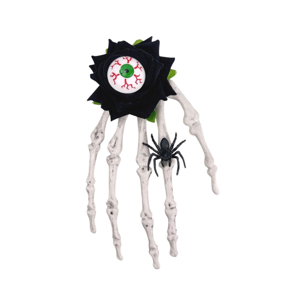Totenkopf-Skelett-Hand, Retro-Rose-Haarspange, Cos-Haarschmuck, Knochen-Haarnadel, Halloween-Party-Geschenke für Frauen, Haarschmuck