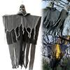 Hanging Skull Horror Ghost with LED Lights Patio Porch Skull Prop for Haunted House Halloween Party Decoration