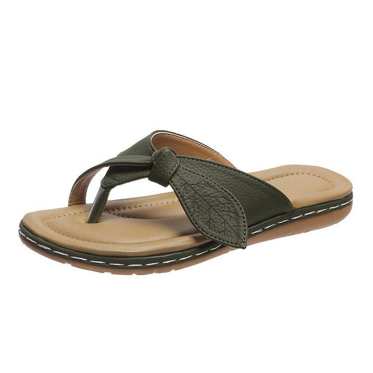 

New slippers women s summer bow wedge sandals large size thick-soled pinch-on flip-flops 44 армія зелений колір