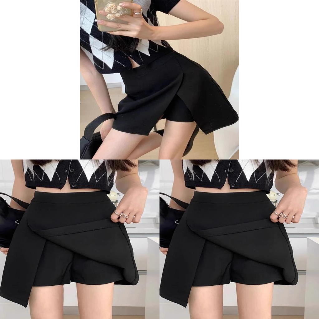 Female High Waist A Line Skirt With Slit For Fall Fashion And Slim Fit