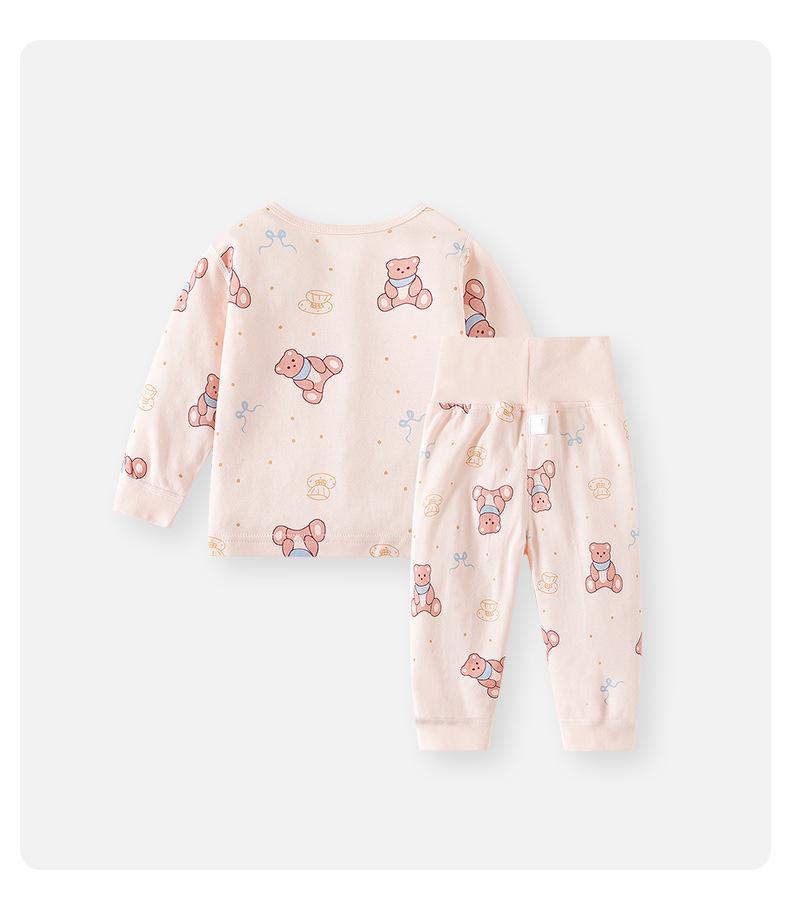 Infant Two-Piece Pajama Set: Seasonal High Waist Pants and Top
