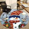 1pc Snowman Christmas Chair Carpet for Office, Soft, Non Slip Polyester Mat, Office, Entryway, Living Room, Bedroom