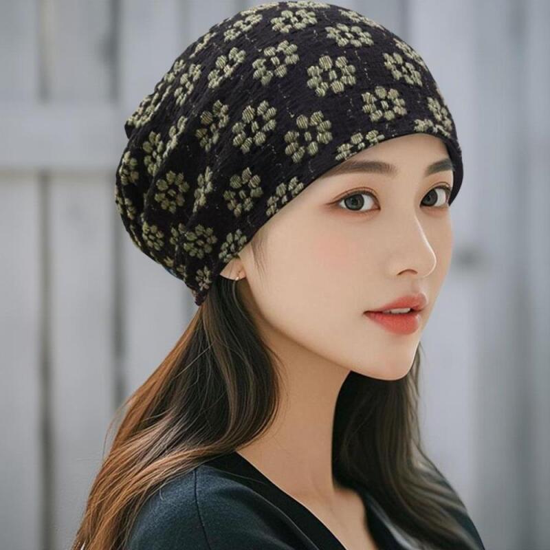 Women's Breathable Floral Beanie Hat Fashion Item