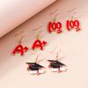 3pairs/set Creative Mortarboard Dangle Earrings for Women Girls Doctorial Hat Earrings Graduation Jewelry Gifts