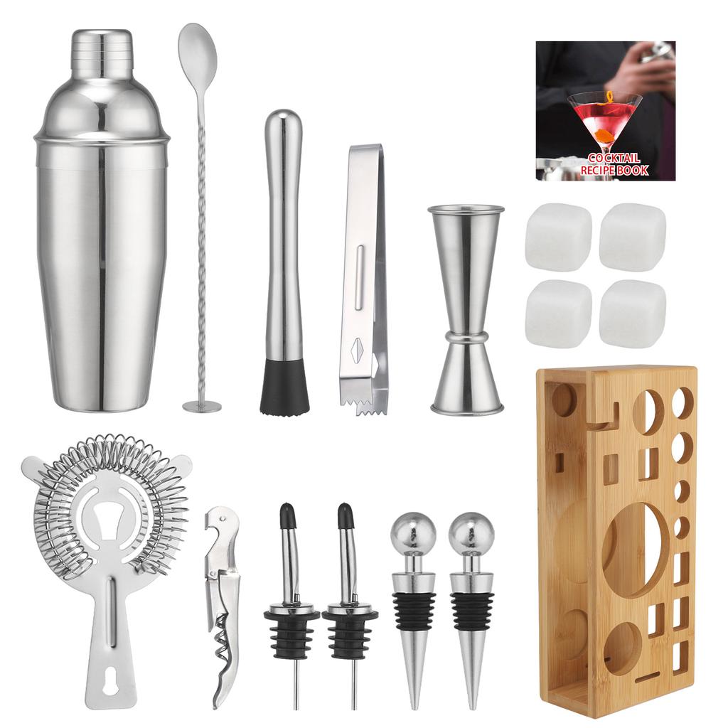 Barkeeper-Set, Einsteiger-Schneebecher, Komplettset für den Haushalt, Handgekurbelter Edelstahl-Kannenbereiter, Professionelle Cocktail-Barkeeper-Ausrüstung