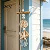 Rustic Wood Decor Lighted Wooden Fish Starfish Wall Hanging Ornament, Beachy with Warm LED Lights Lights, Coastal Nautical for Home Porch Beach House