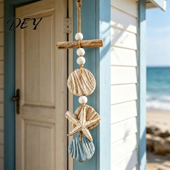 Rustic Wood Decor Lighted Wooden Fish Starfish Wall Hanging Ornament, Beachy with Warm LED Lights Lights, Coastal Nautical for Home Porch Beach House