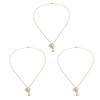 3 Pcs Clavicle Chain Exquisite Stylish Heart Pendant Copper Zircon Necklace for Dating Party