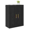 Wall Mounted Cabinet In Black Oak Effect 69.5 X 34 X 90 Cm
